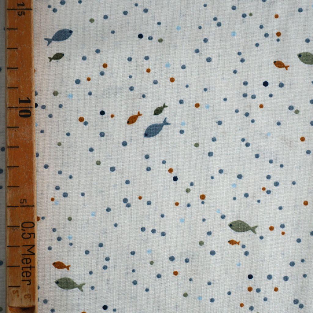 Baumwollstoff Motivdruck kleine Fische